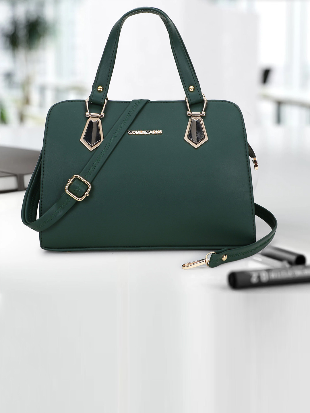 

WOMEN MARKS Structured Handheld Bag, Green