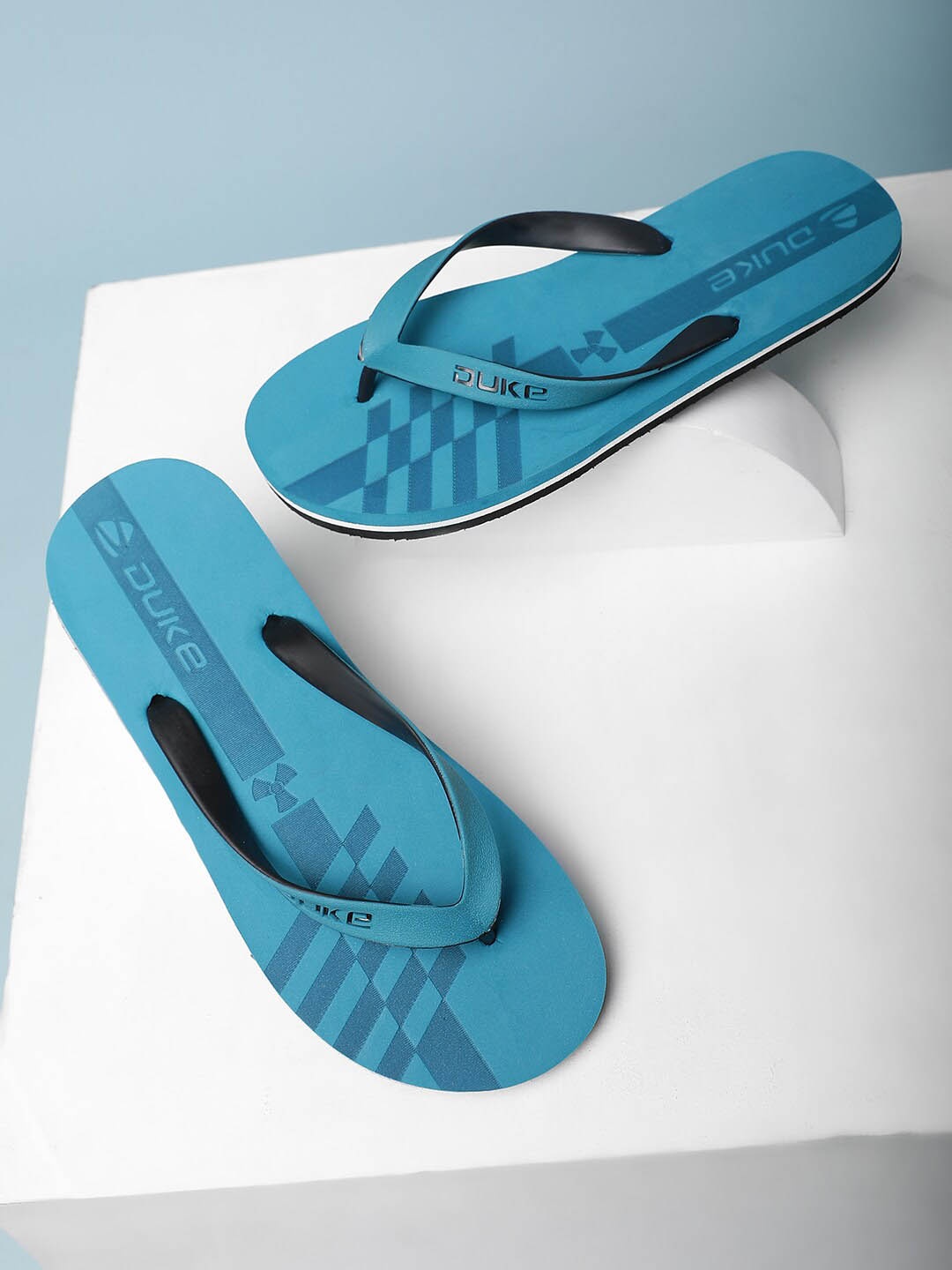 

Duke Men Printed Thong Flip-Flops, Teal