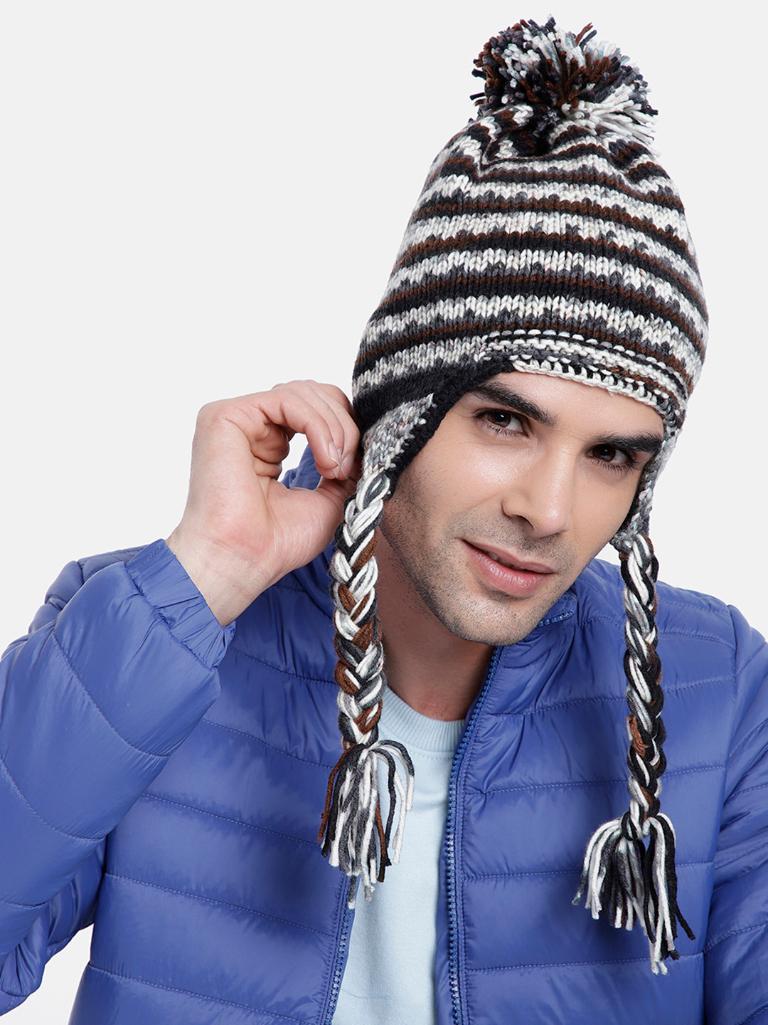 

Magic Needles Men Icelandic Self Design Acrylic Beanie, Multi
