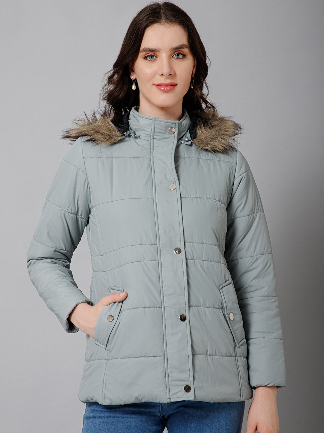 

Cantabil Lightweight Hooded Padded Jacket, Green