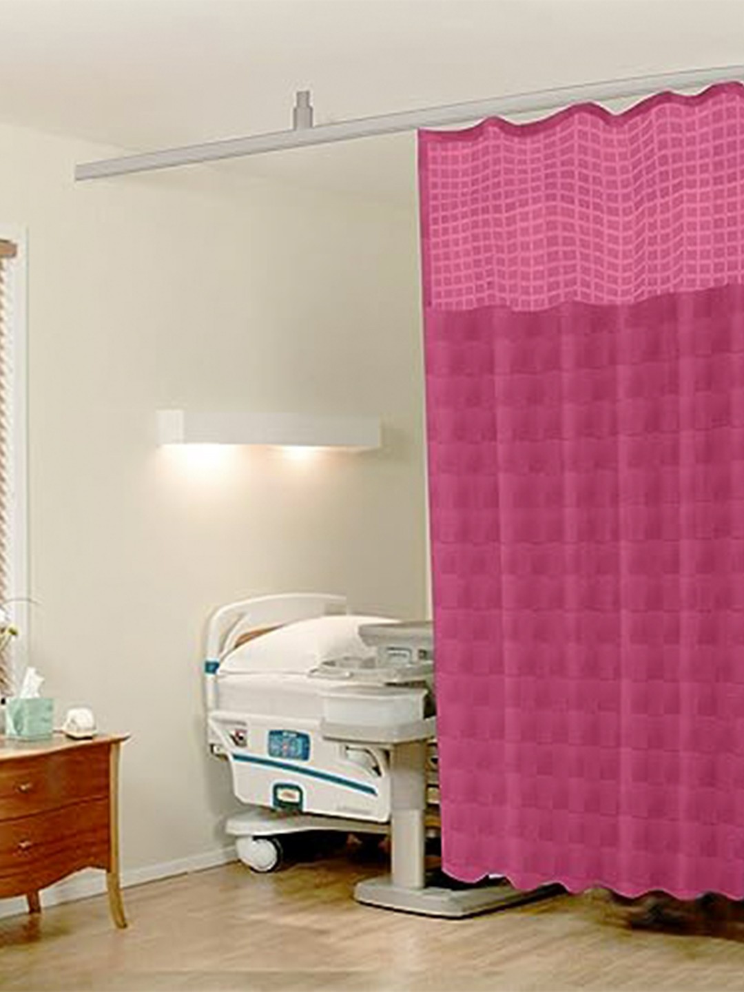 

Lushomes Pink Black Out Hospital Partition Curtain