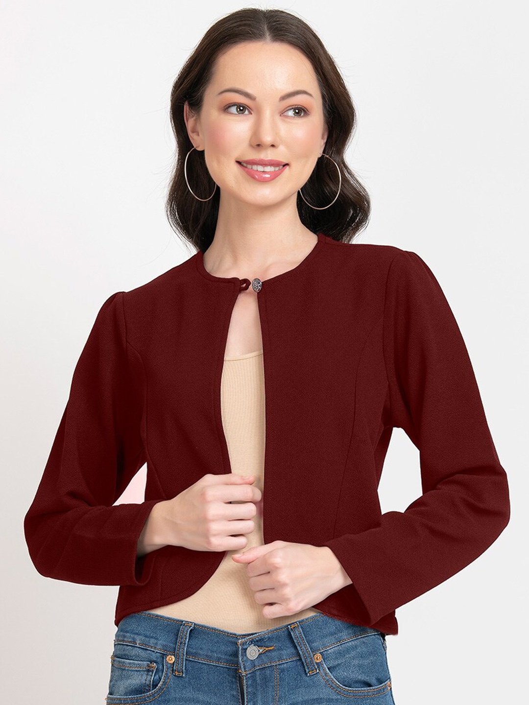 

urSense Lightweight Open Front Jacket, Maroon