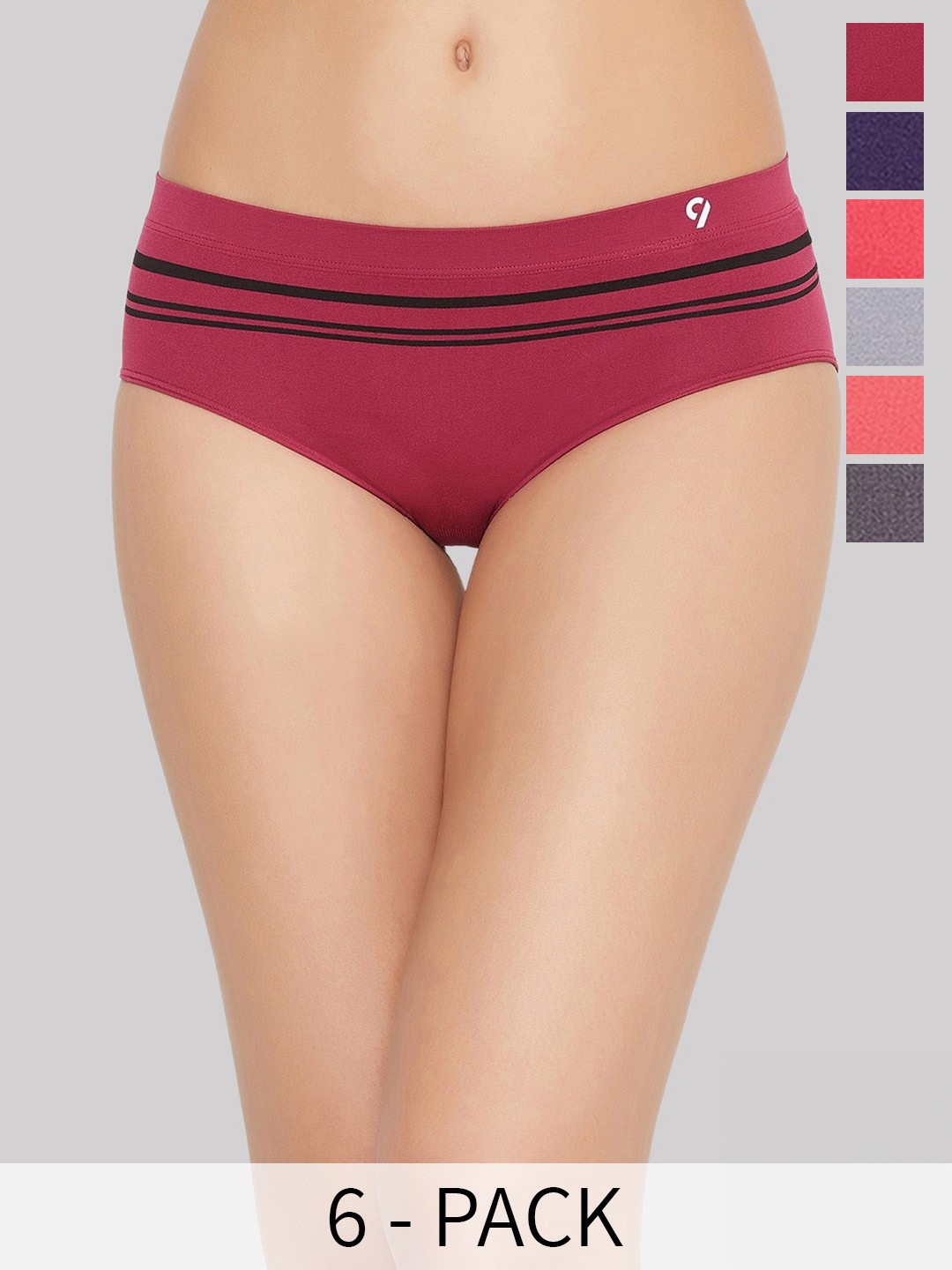 

C9 AIRWEAR Seamless Pack of 6 Hipster Briefs, Maroon