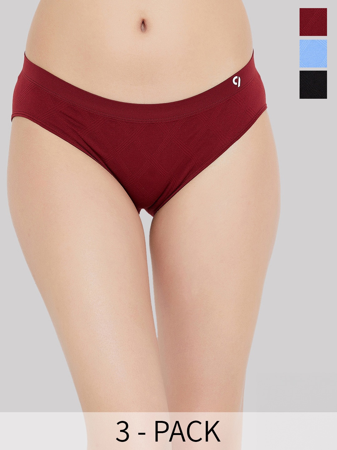 

C9 AIRWEAR Pack Of 3 Ribbed Bikini Briefs, Maroon