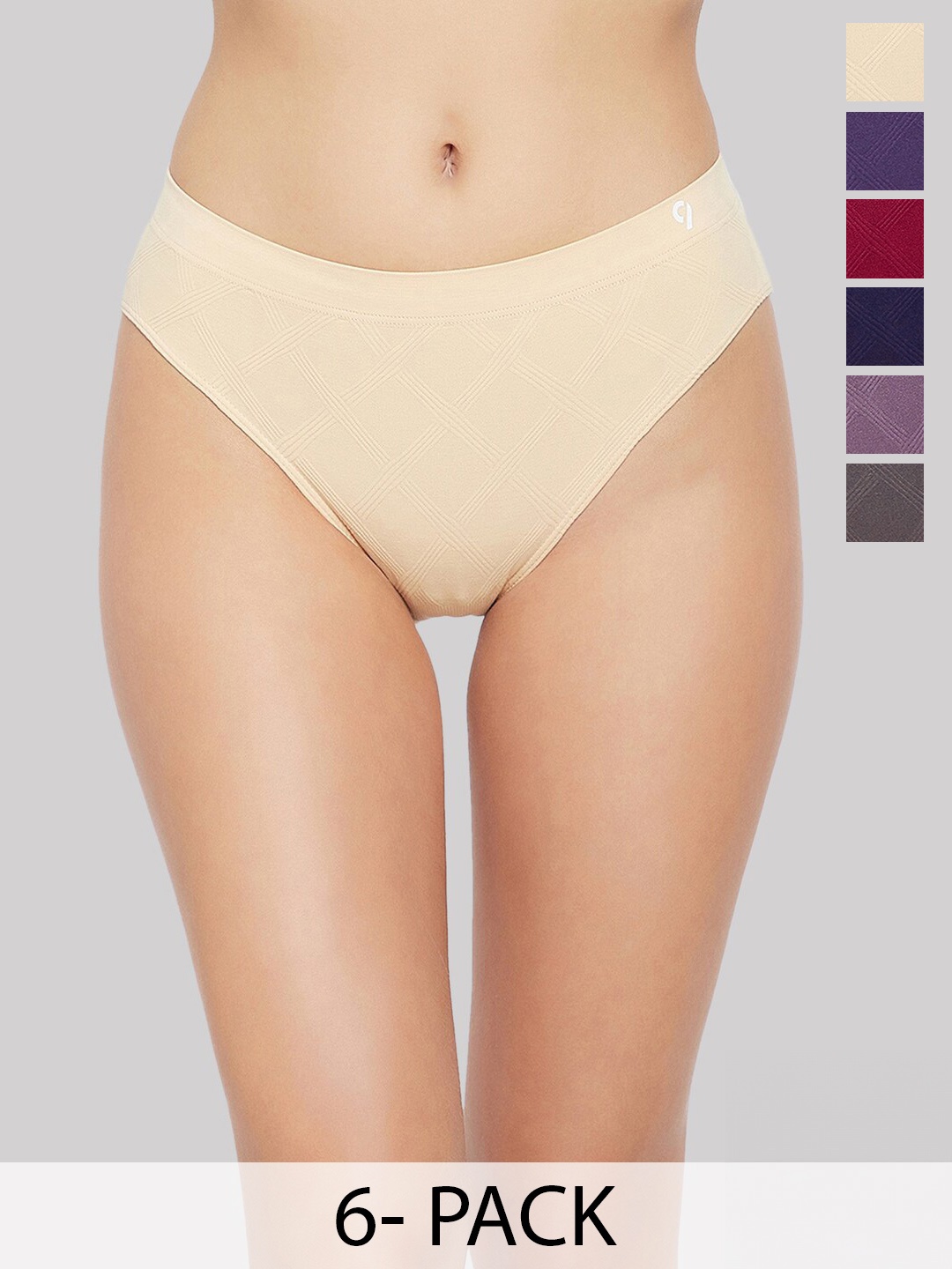 

C9 AIRWEAR Seamless Pack Of 6 Mid-Rise Anti Bacterial Basic Briefs, Nude