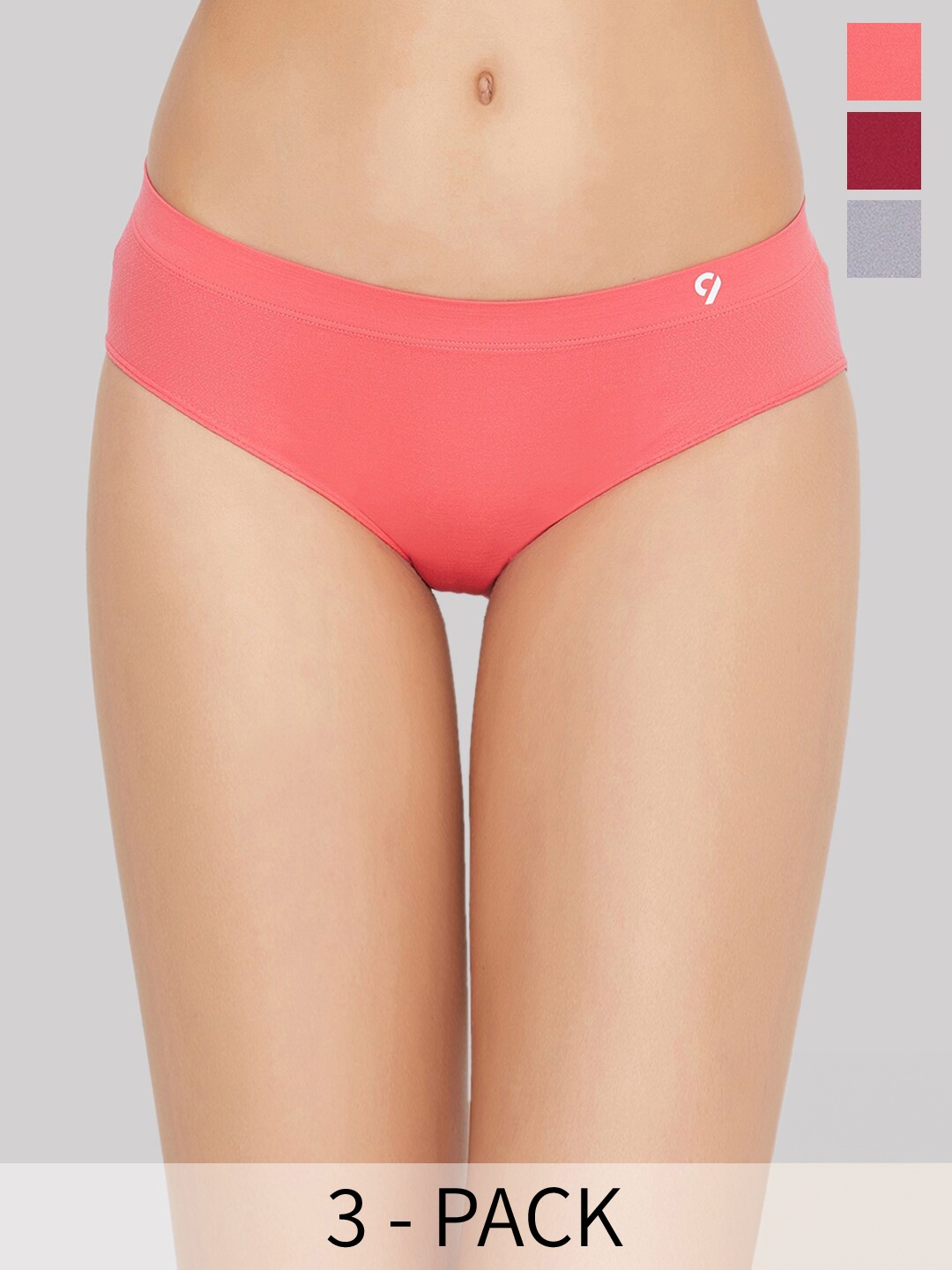 

C9 AIRWEAR Seamless Pack Of 3 Anti Bacterial Bikini Briefs, Pink