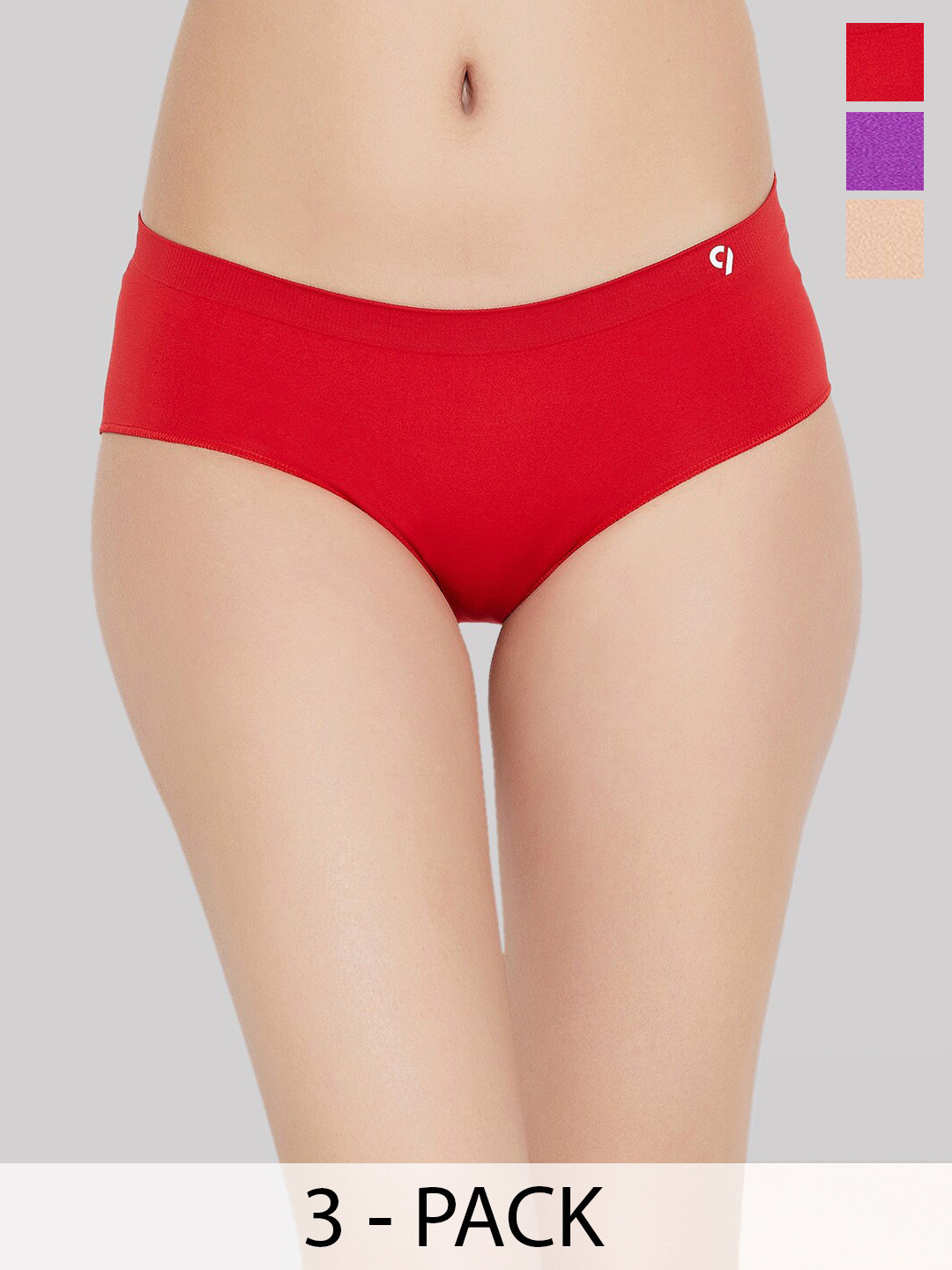 

C9 AIRWEAR Seamless Pack Of 3 Anti Bacterial Bikini Briefs, Red