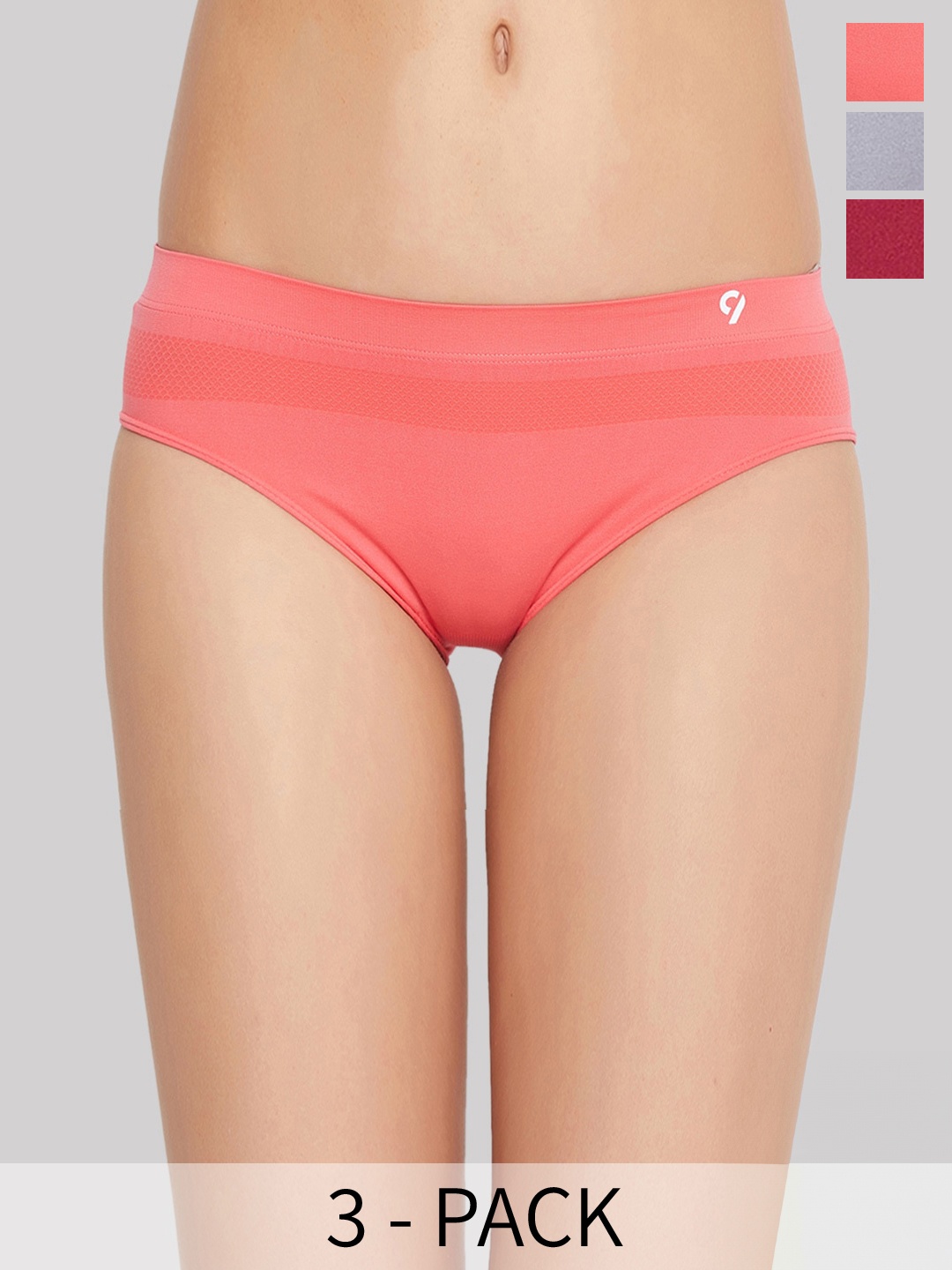 

C9 AIRWEAR Seamless Pack Of 3 Mid-Rise Bikini Briefs, Pink