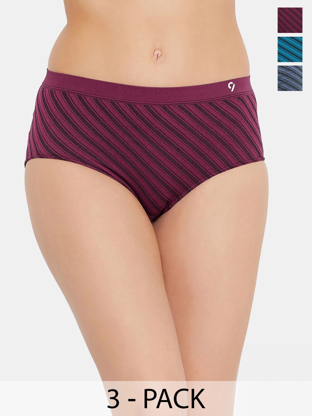

C9 AIRWEAR Seamless Pack of 3 High Rise Hipster brief, Red