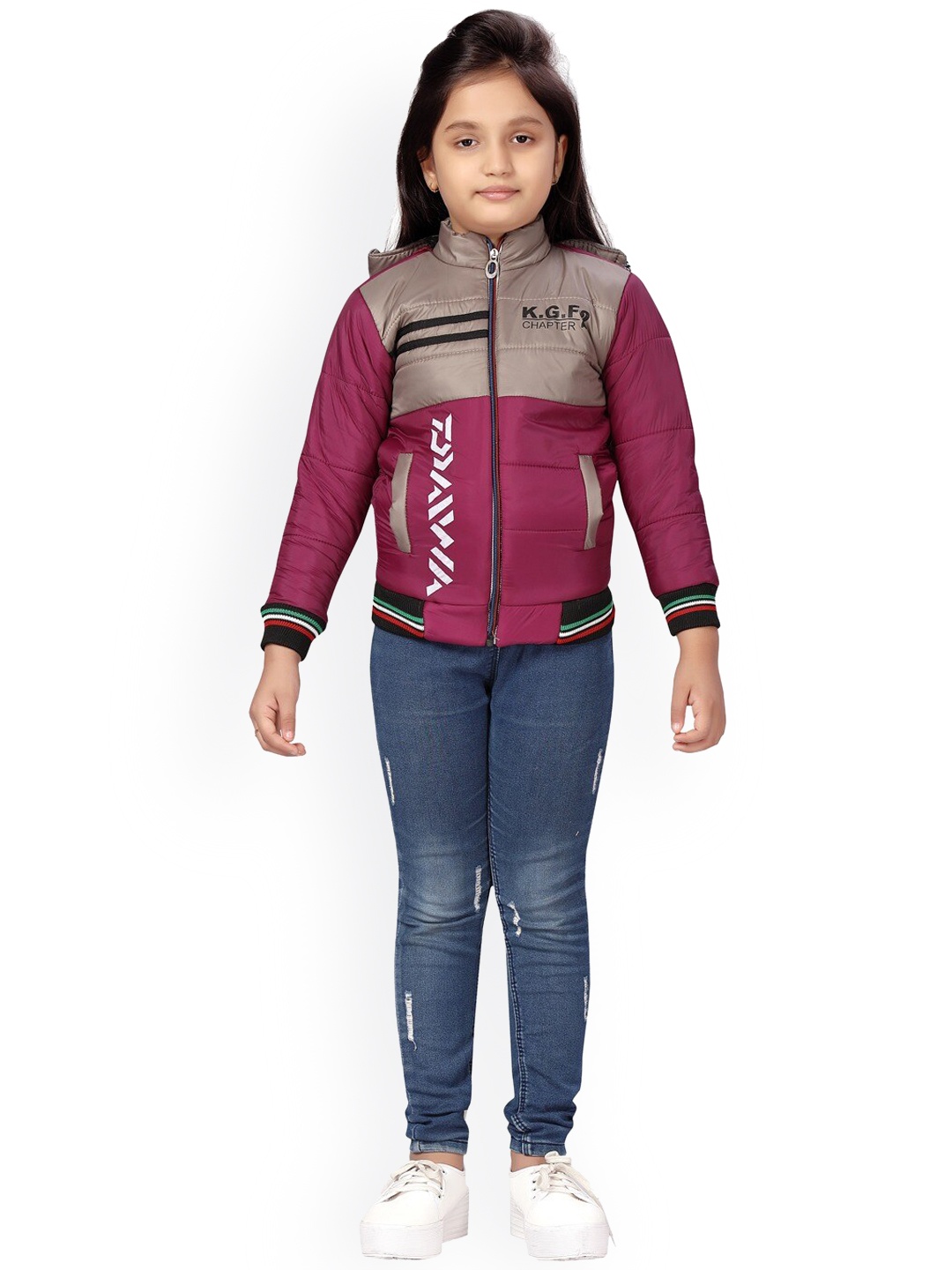 

Aarika Girls Colourblocked Lightweight Padded Jacket, Pink