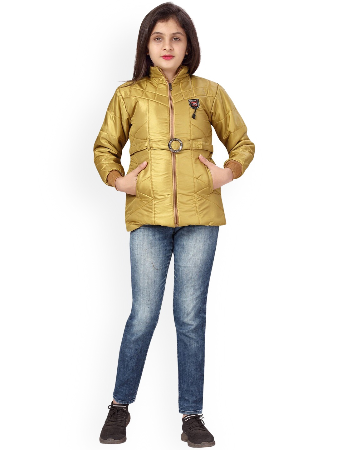 

Aarika Girls Stand Collar Padded Jacket, Yellow