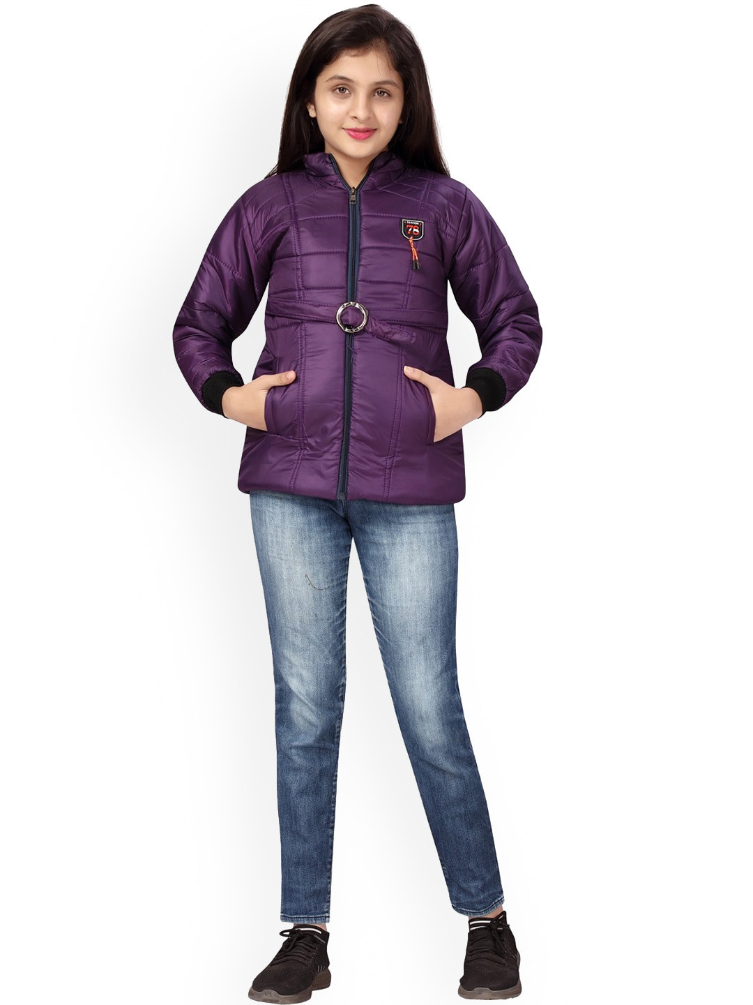 

BAESD Girls Hooded Longline Padded Jacket, Purple