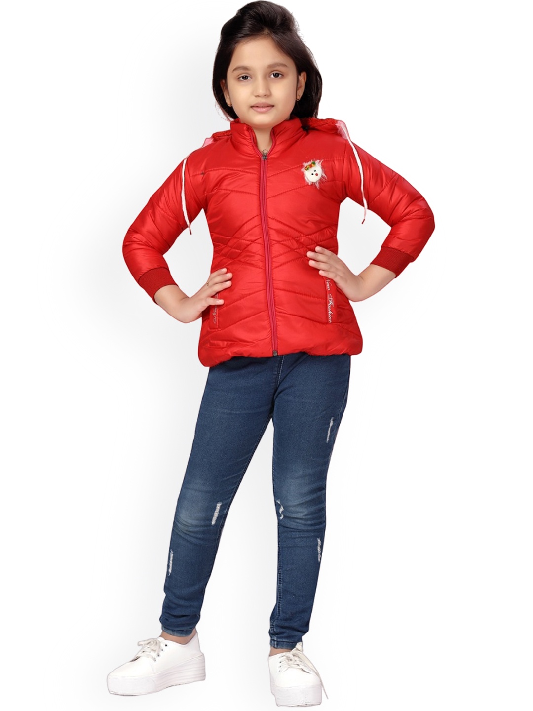 

BAESD Girls Hooded Padded Jacket, Red