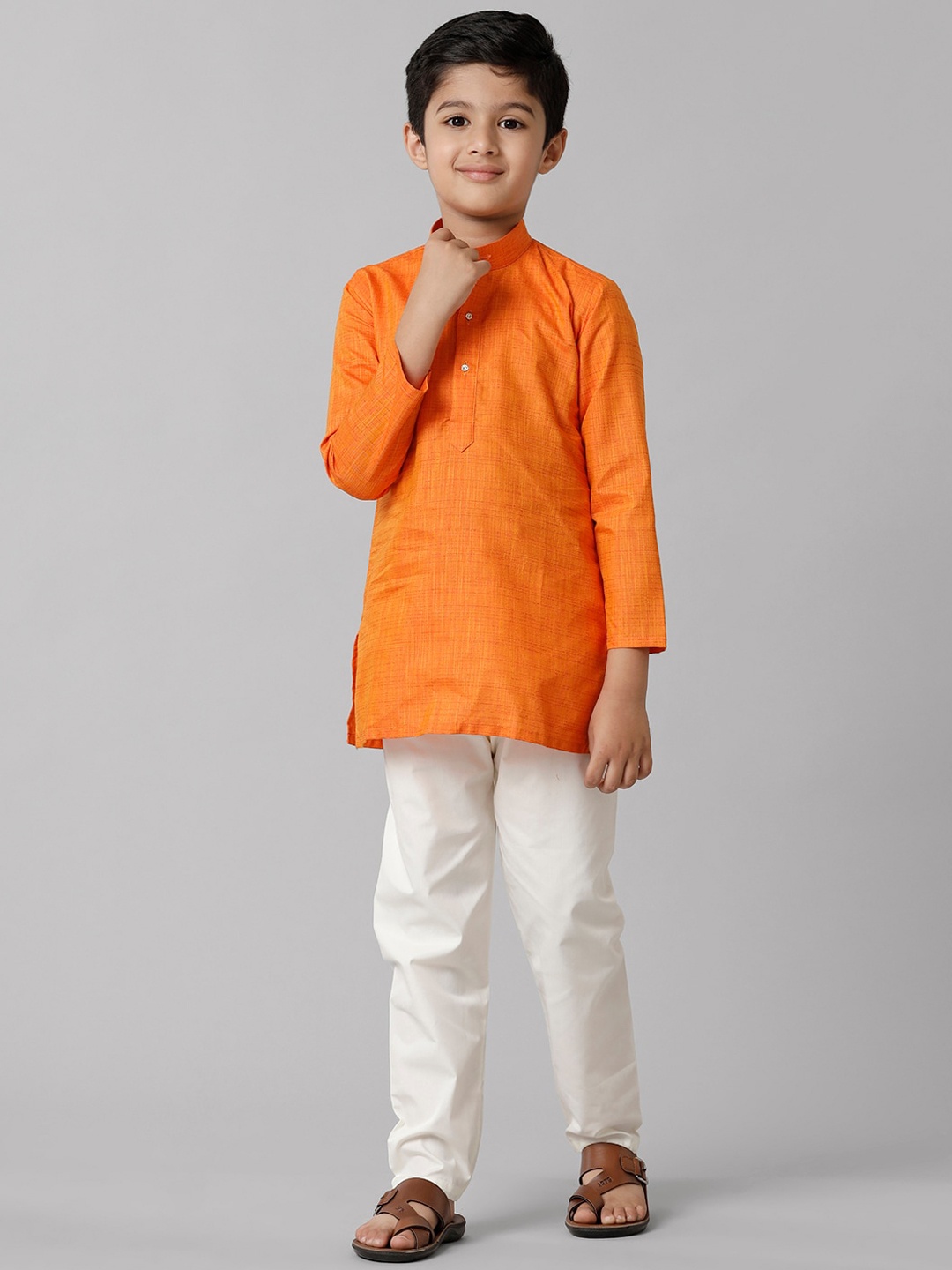 

Ramraj Boys Straight Kurta With Pyjamas, Orange
