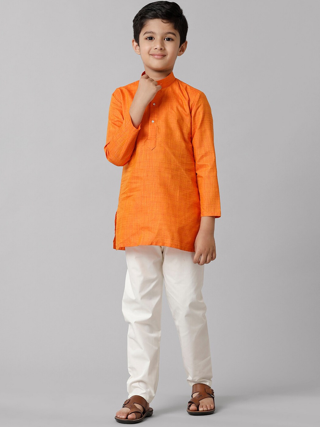 

Ramraj Boys Straight Kurta With Pyjamas, Orange