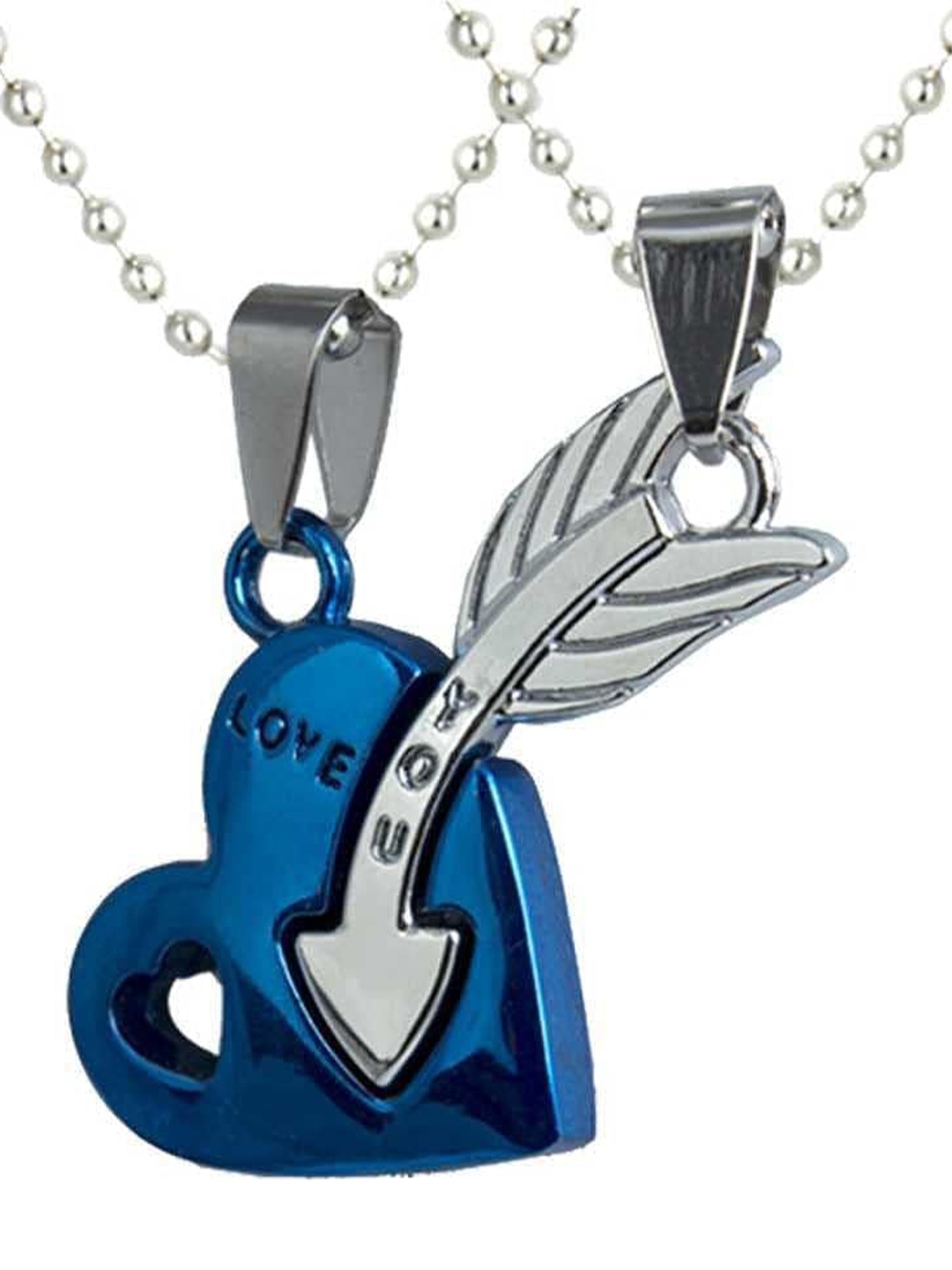 

VIEN Set Of 2 Silver Plated Contemporary Pendant With Chain