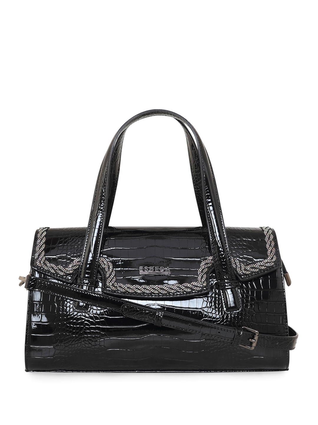 

ESBEDA Textured Structured Handheld Bag, Black