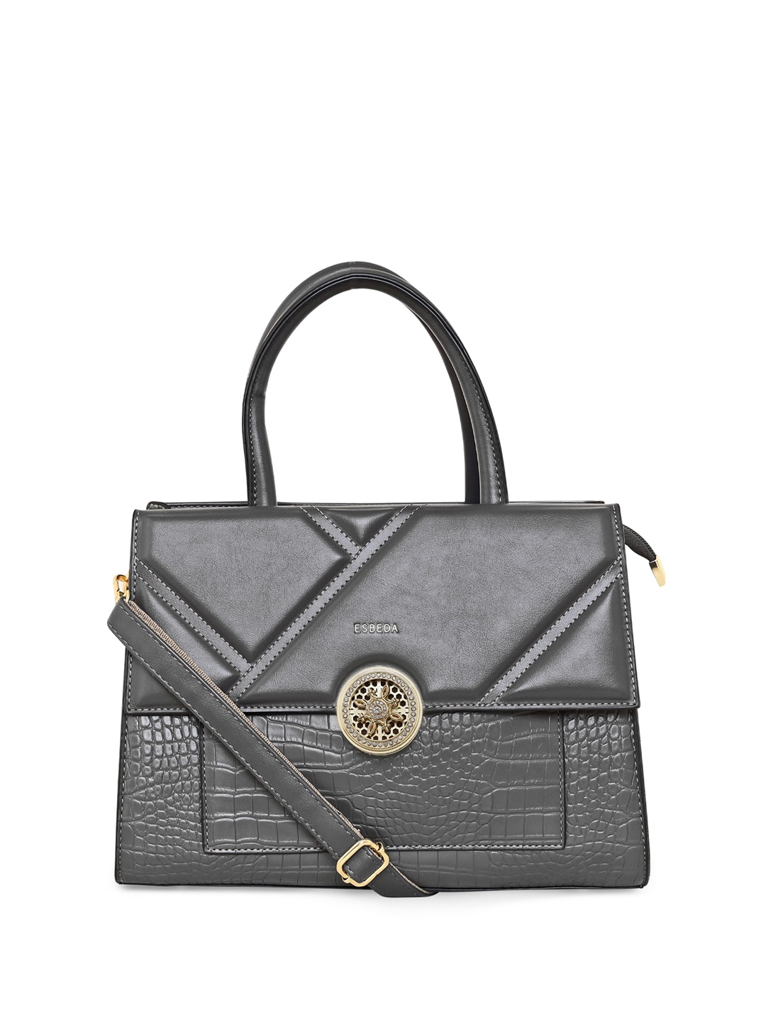 

ESBEDA Textured Structured Satchel Bag, Grey