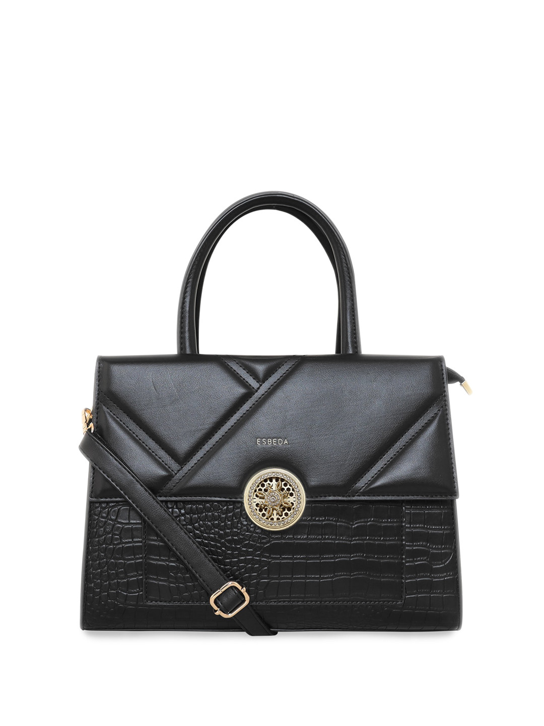 

ESBEDA Textured PU Structured Handheld Bag, Black