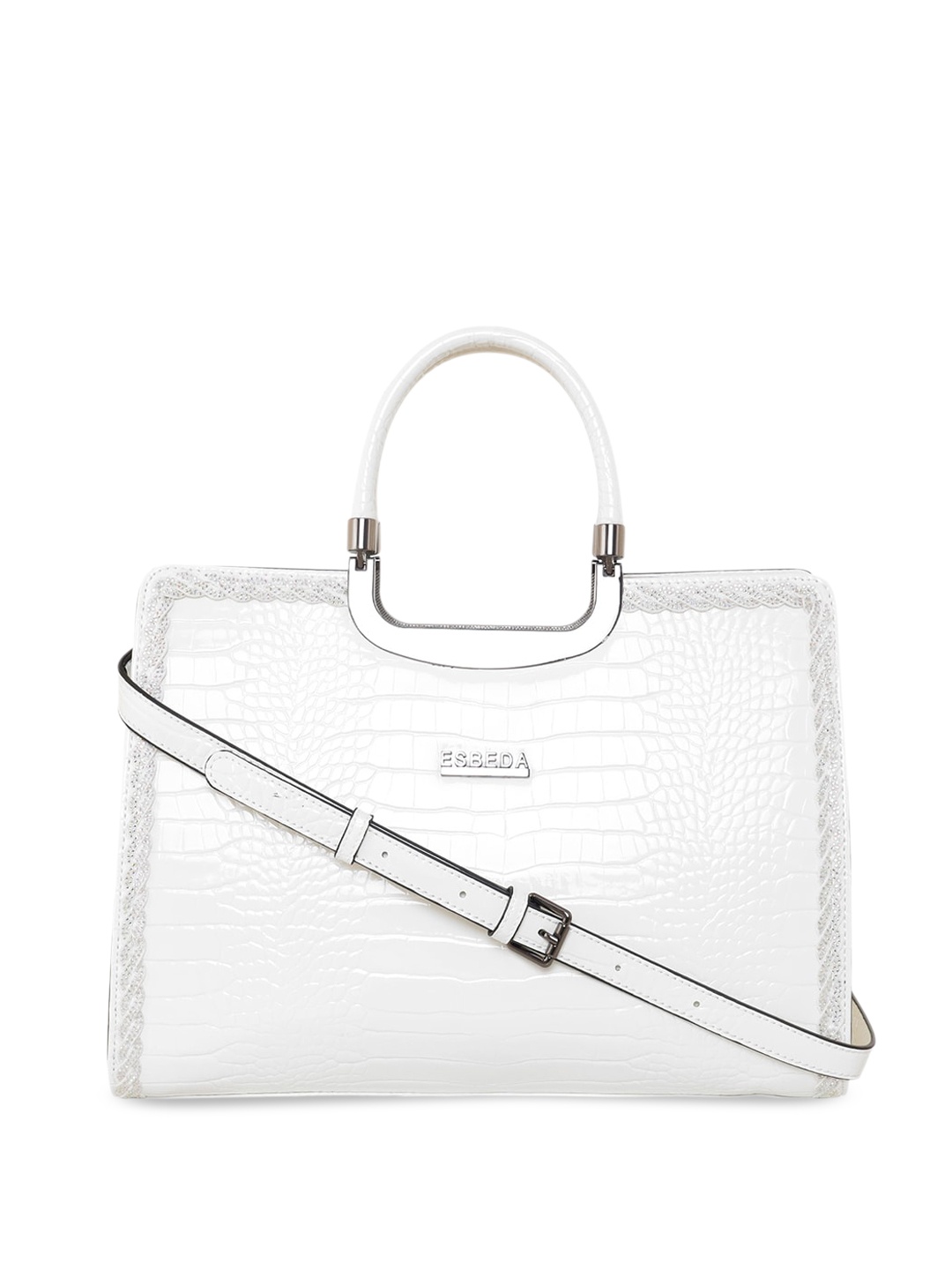 

ESBEDA Textured Structured Handheld Bag, White