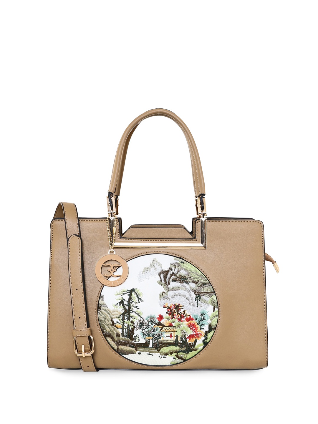 

ESBEDA Graphic Printed Structured Handheld Bag, Beige