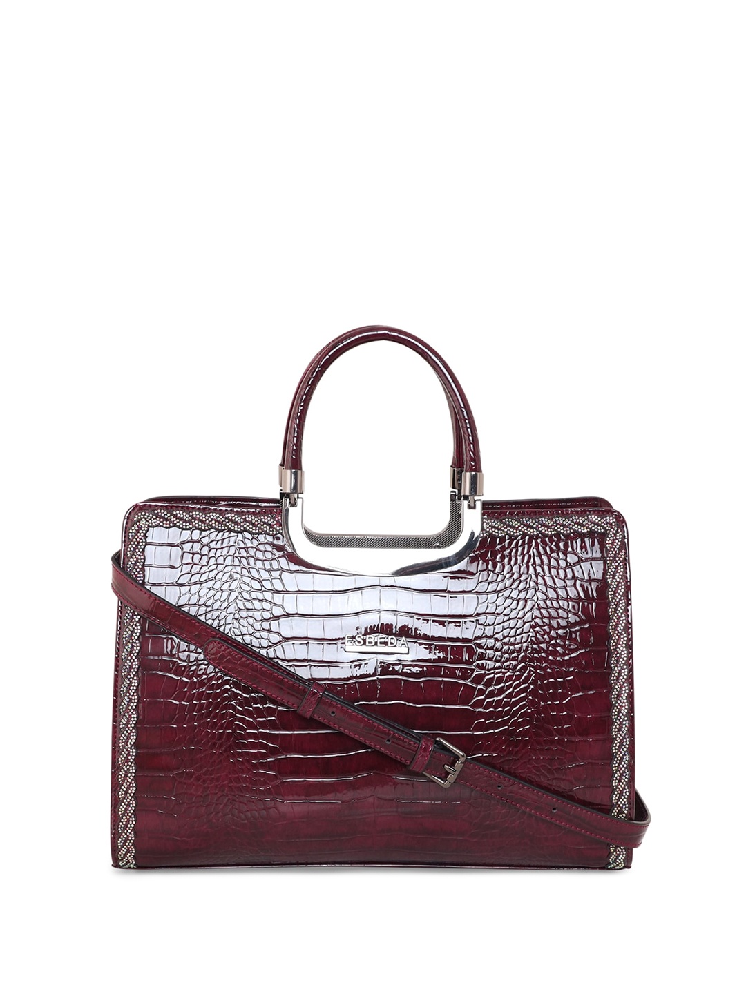 

ESBEDA Animal Textured Structured Handheld Bag, Burgundy