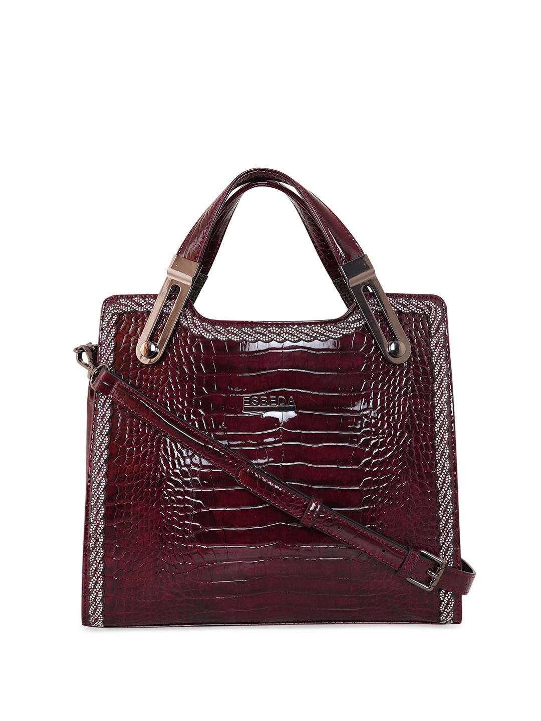 

ESBEDA Textured Structured Handheld Bag, Burgundy