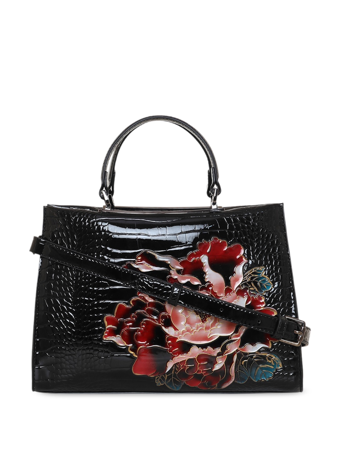 

ESBEDA Textured PU Oversized Structured Satchel, Black
