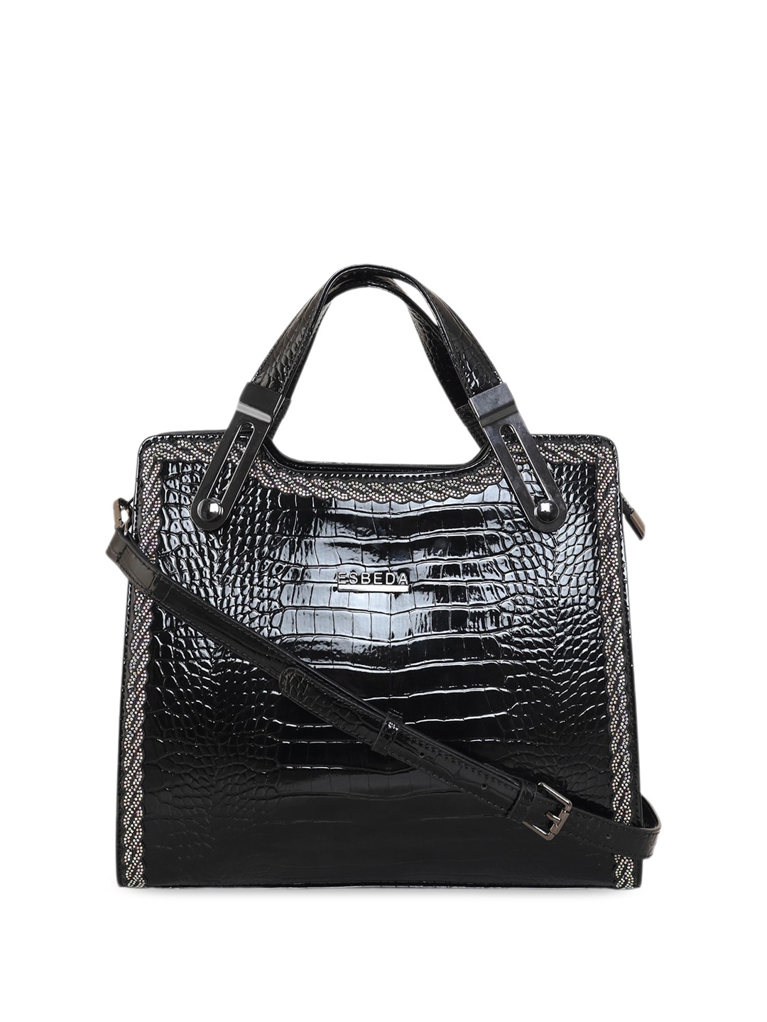 

ESBEDA Textured Structured Handheld Bag, Black