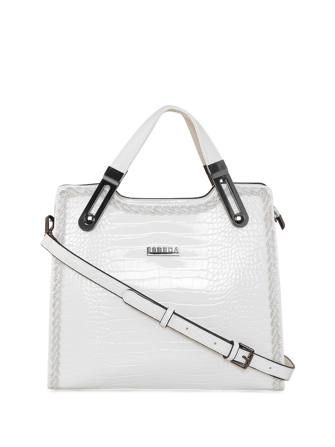 

ESBEDA Textured Oversized Structured Handheld Bag, White