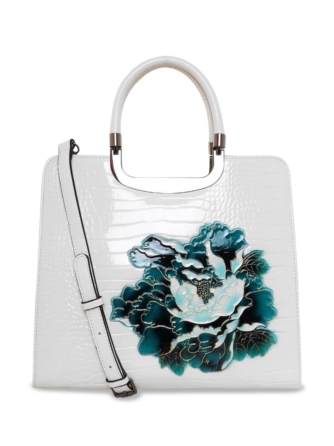 

ESBEDA Textured PU Structured Satchel Bag, White