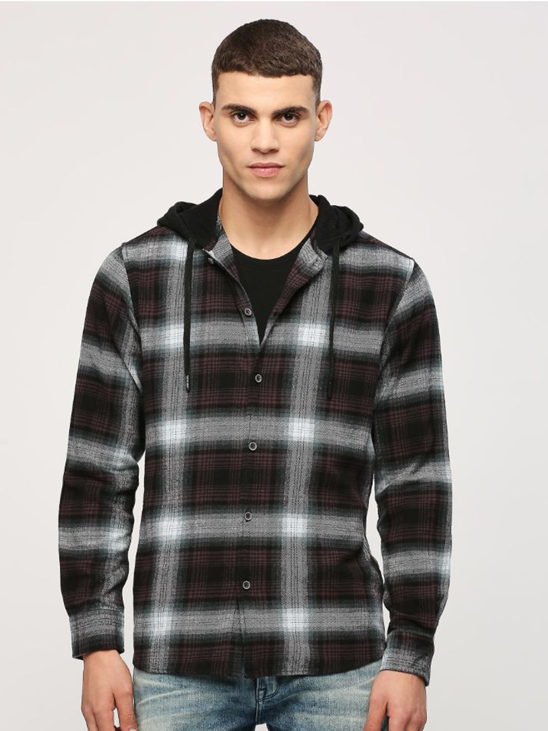 

Pepe Jeans Opaque Checked Casual Shirt, Black