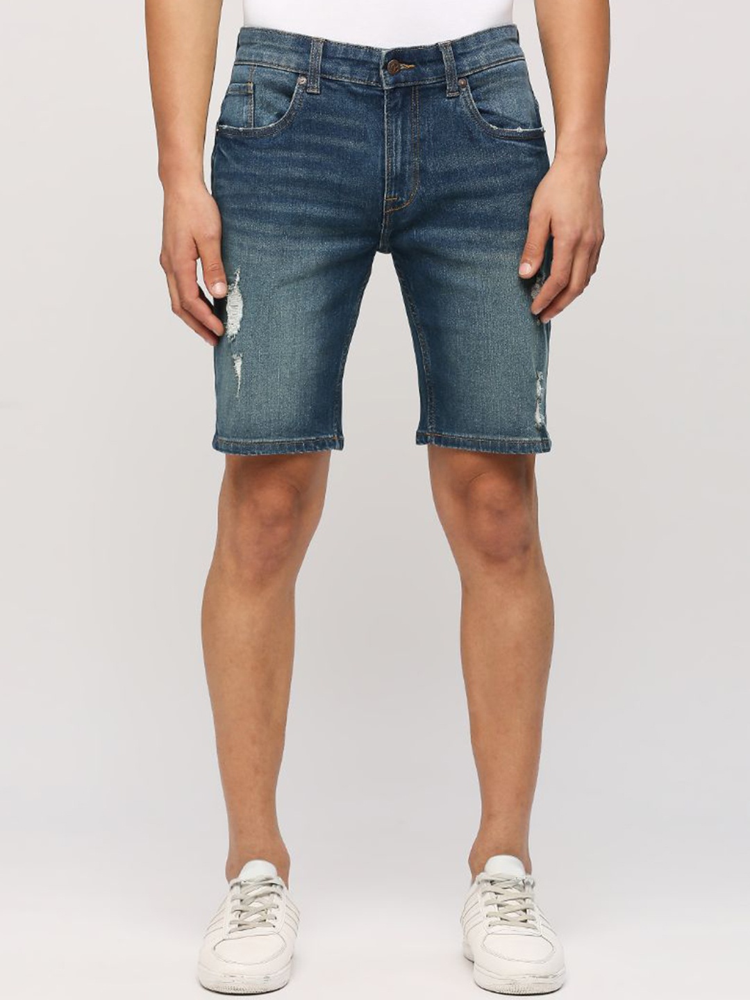 

Pepe Jeans Men Washed Mid-Rise Denim Shorts, Blue