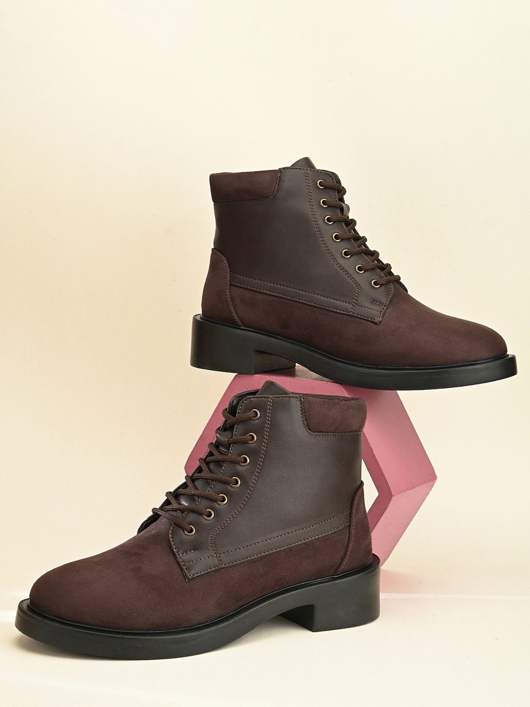 

The Roadster Lifestyle Co. Women Mid Top Block-Heeled Regular Boots, Brown