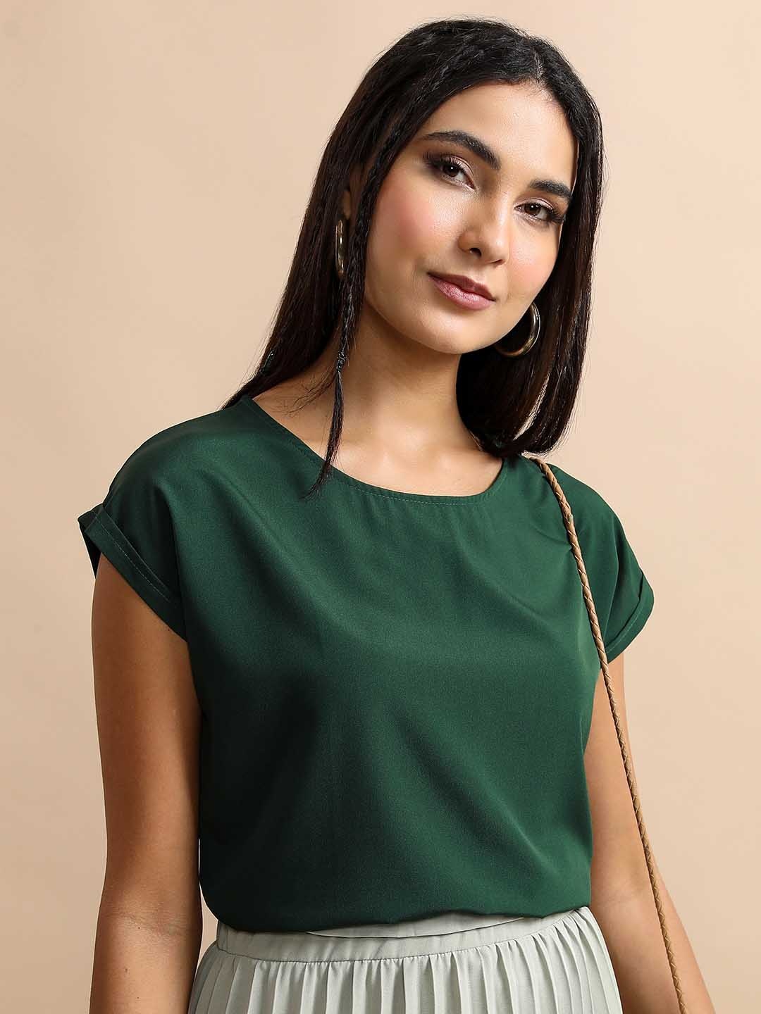 

Tokyo Talkies Green Extended Sleeves Top