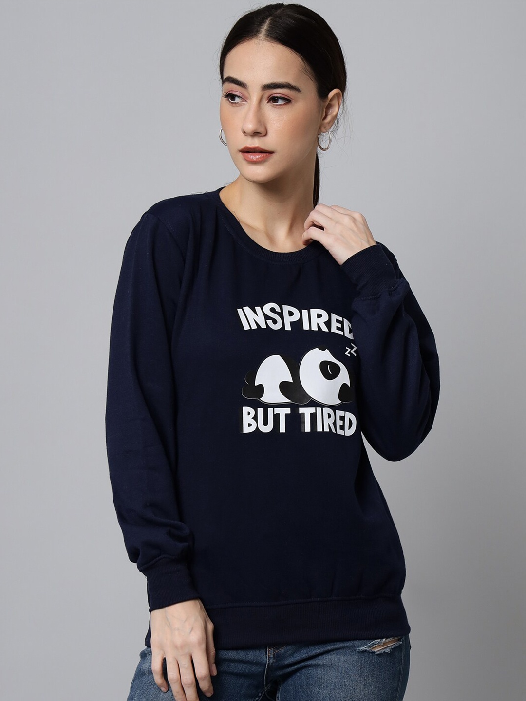 

eWools Typography Printed Sweatshirt, Navy blue