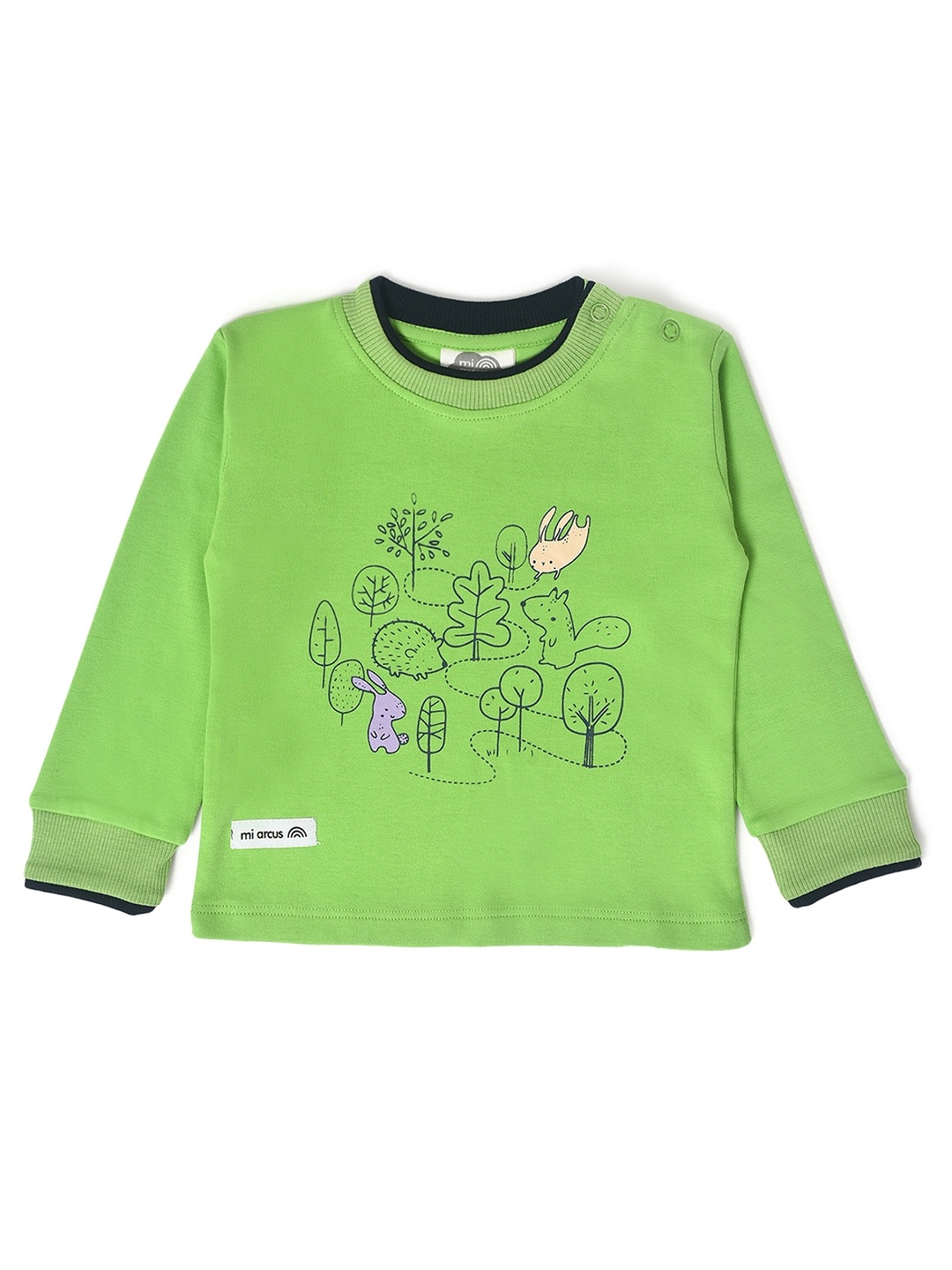 

MiArcus Kids Graphic Printed Cotton T-shirt, Green