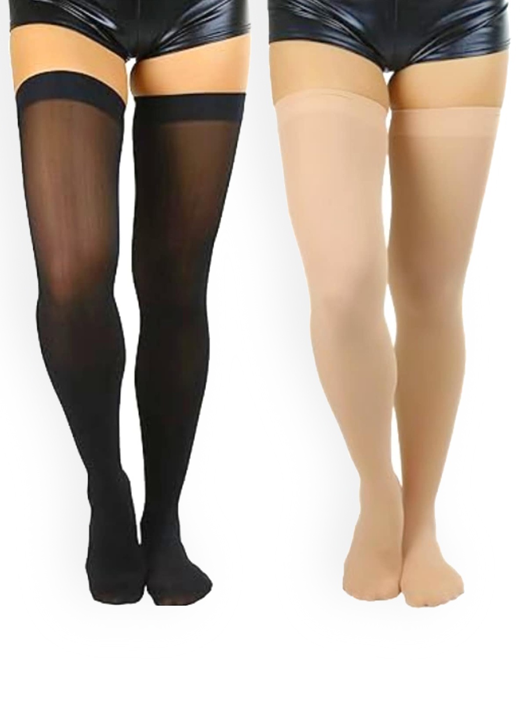 

BAESD Women Pack Of 2 Thigh High Sheer Stockings, Black