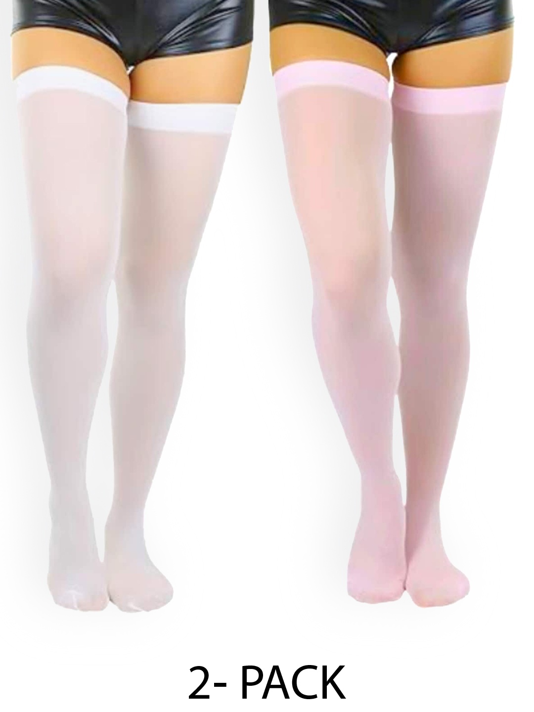 

BAESD Women Pack Of 2 Thigh High Sheer Stockings, White