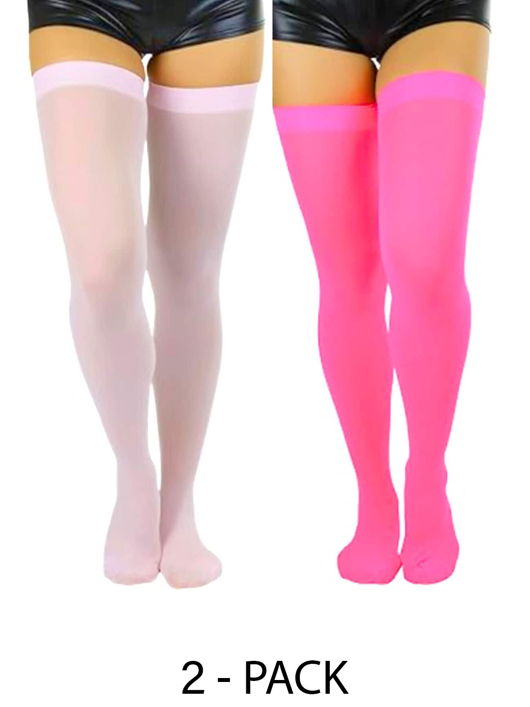 

BAESD Women Pack Of 2 Thigh High Sheer Stockings, Pink