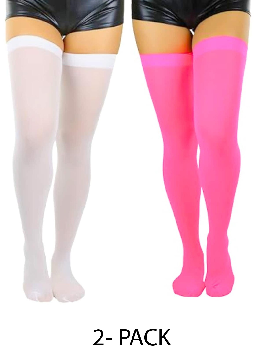 

BAESD Pack of 2 Thigh-High Sheered Stockings, White