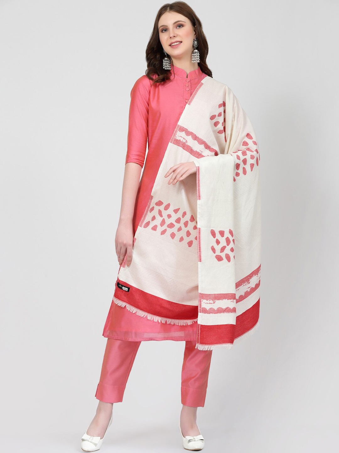 

SWI Stylish Abstract Printed Woollen Shawl, White