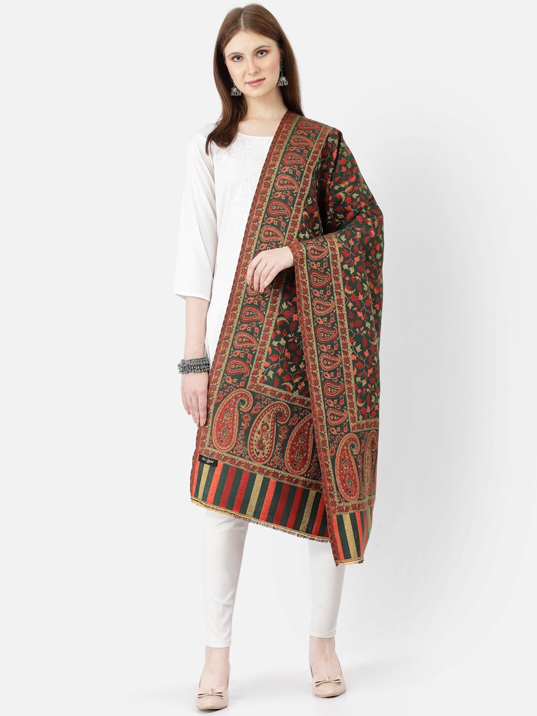 

SWI Stylish Woven Design Acrylic Shawl, Green
