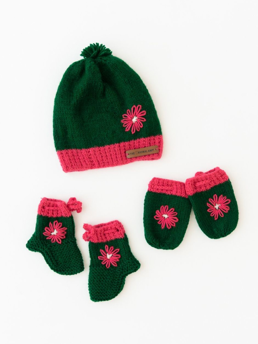

The Original Knit Infants Self Design Beanie, Green