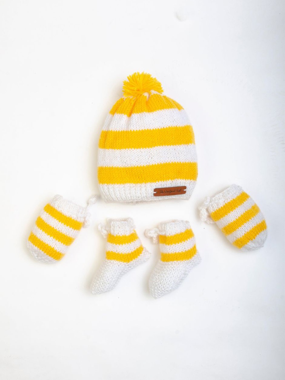

The Original Knit Kids Acrylic Knitted Beanie With Socks & Mittens, White