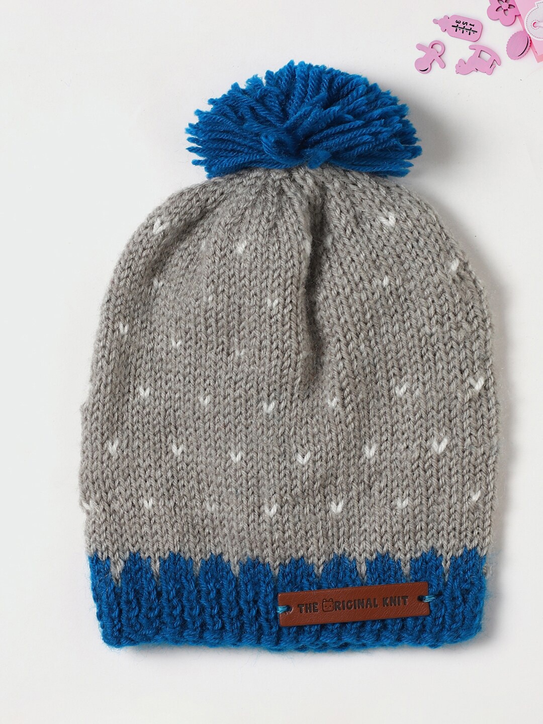 

The Original Knit Infants Embroidered Acrylic Beanie, Grey