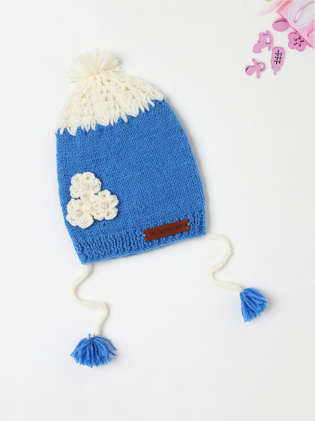 

The Original Knit Infants Self Design Embellished Acrylic Beanie Cap, Blue