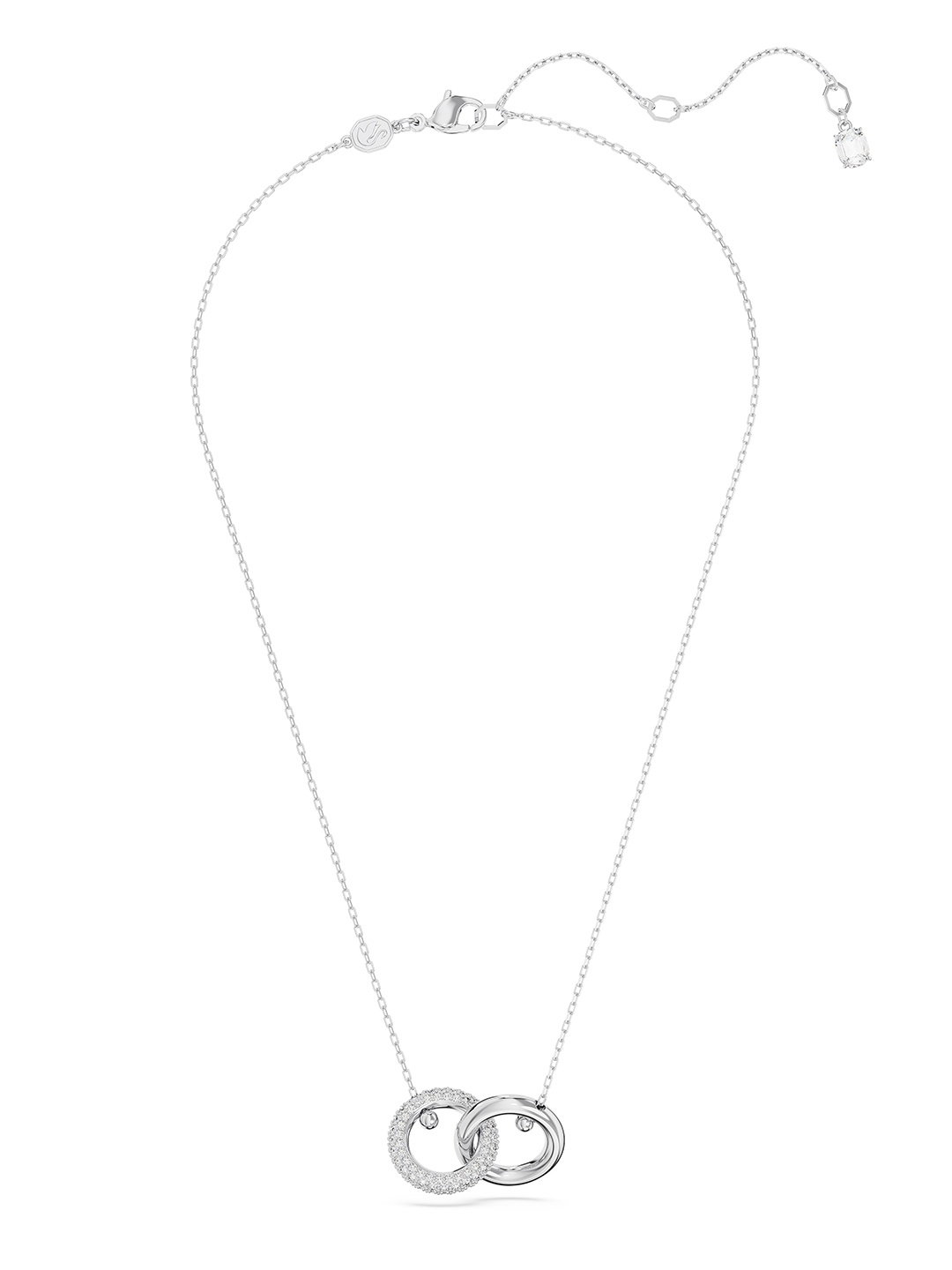 

SWAROVSKI Dextera Rhodium-Plated Interlinked Crystals-Studded Necklace, Silver
