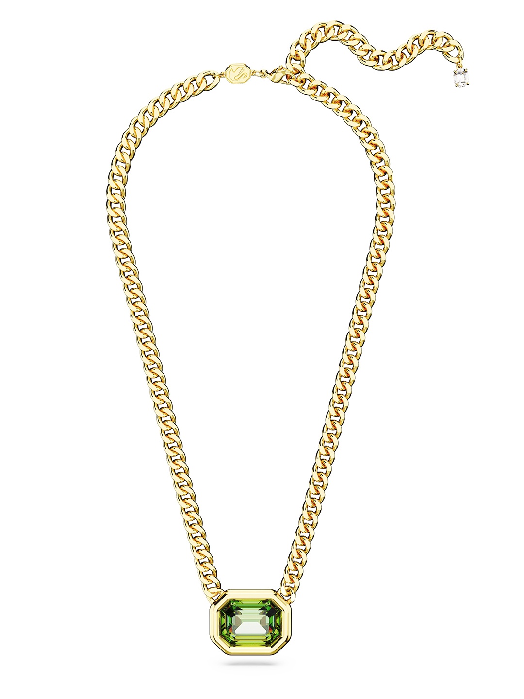 

Swarovski Green Gold Plated Octagon Cut Imber Pendant