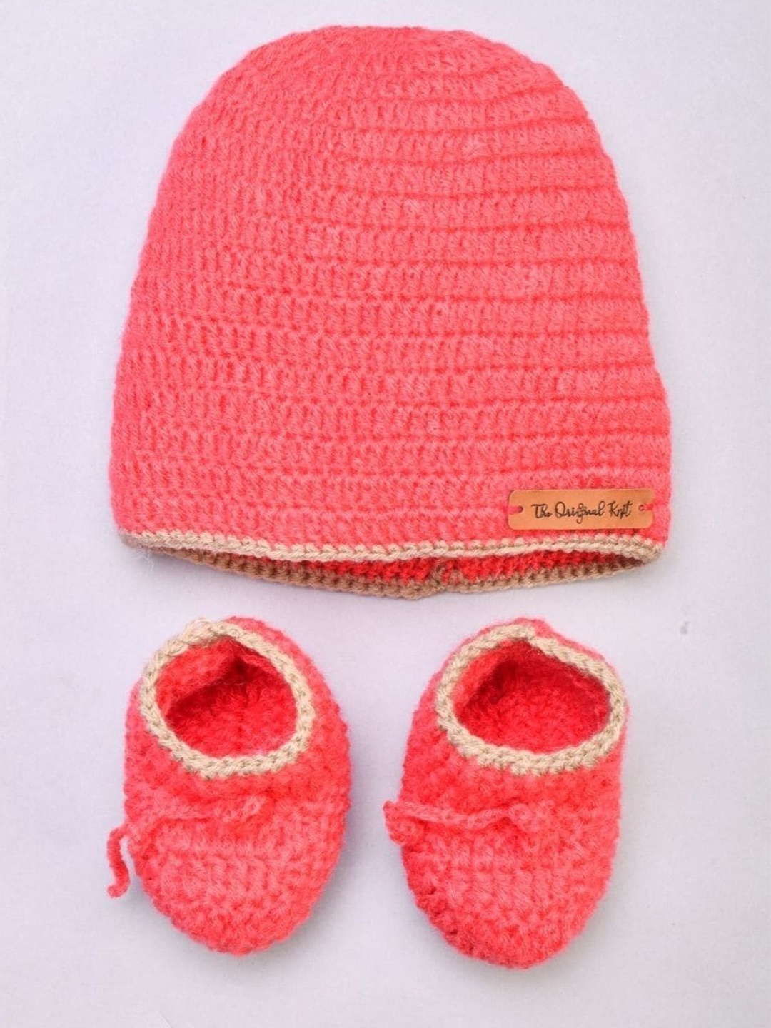 

The Original Knit Kids Acrylic Knitted Beanie With Socks, Red